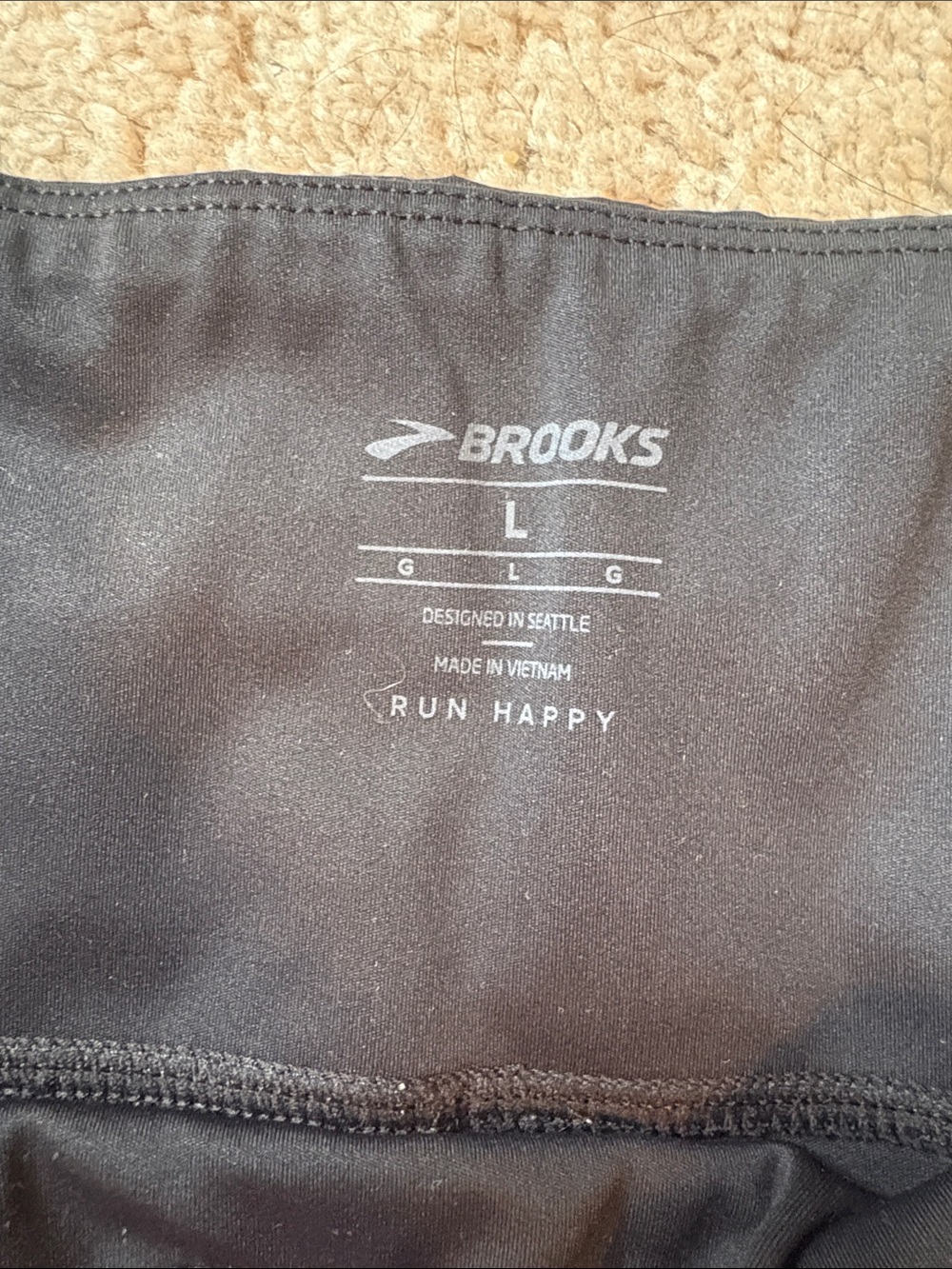 High-Waist Black Brooks Bike Shorts - Picture 2 of 6
